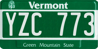 VT license plate YZC773