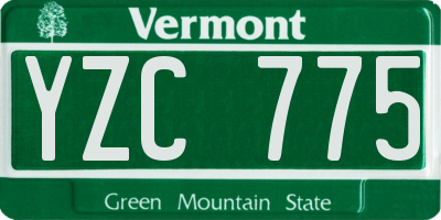 VT license plate YZC775