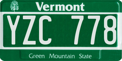 VT license plate YZC778