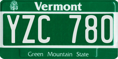 VT license plate YZC780