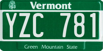 VT license plate YZC781