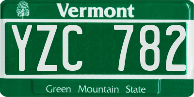 VT license plate YZC782