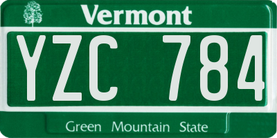 VT license plate YZC784