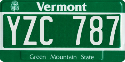 VT license plate YZC787