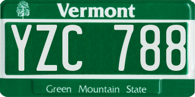VT license plate YZC788