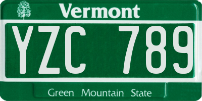 VT license plate YZC789