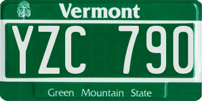 VT license plate YZC790
