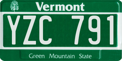 VT license plate YZC791
