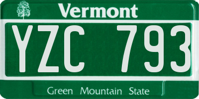 VT license plate YZC793