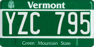 VT license plate YZC795