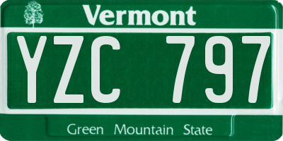 VT license plate YZC797