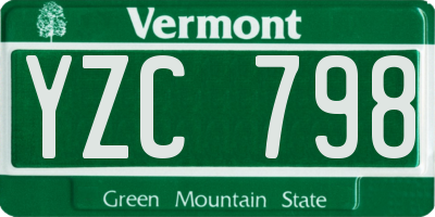 VT license plate YZC798