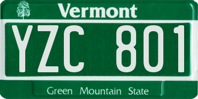 VT license plate YZC801