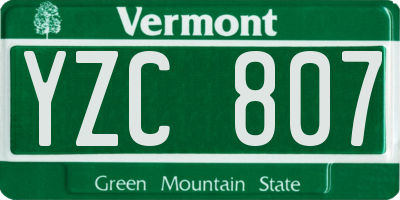 VT license plate YZC807