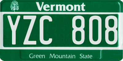 VT license plate YZC808