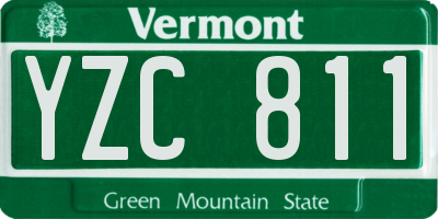 VT license plate YZC811
