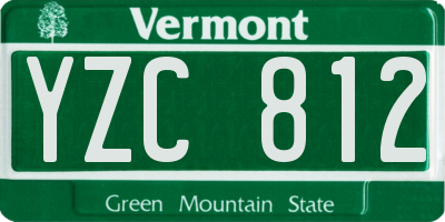VT license plate YZC812