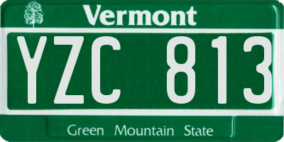VT license plate YZC813