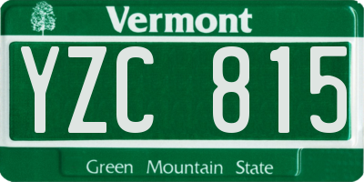 VT license plate YZC815