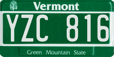 VT license plate YZC816