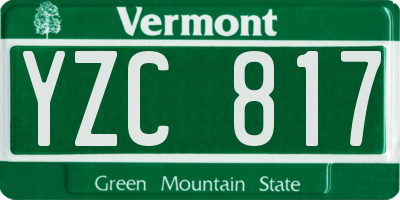 VT license plate YZC817