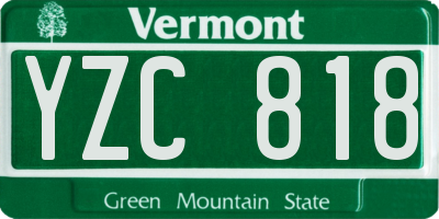 VT license plate YZC818