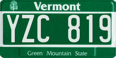 VT license plate YZC819