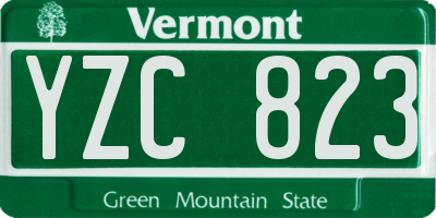 VT license plate YZC823