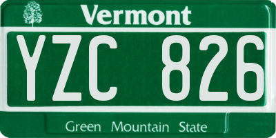 VT license plate YZC826