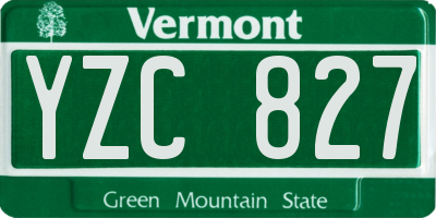 VT license plate YZC827