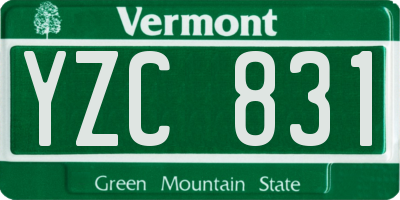 VT license plate YZC831