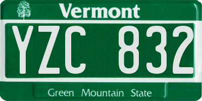 VT license plate YZC832