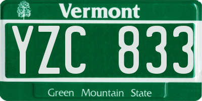 VT license plate YZC833