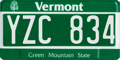 VT license plate YZC834