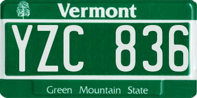 VT license plate YZC836