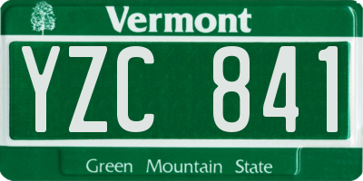 VT license plate YZC841