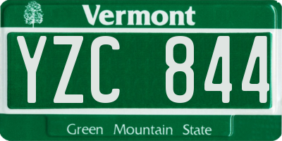VT license plate YZC844