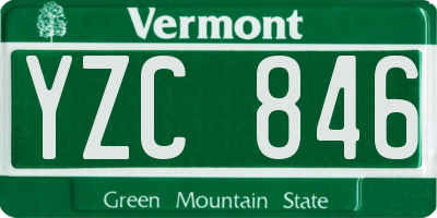 VT license plate YZC846