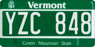 VT license plate YZC848