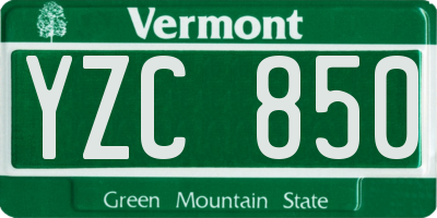 VT license plate YZC850