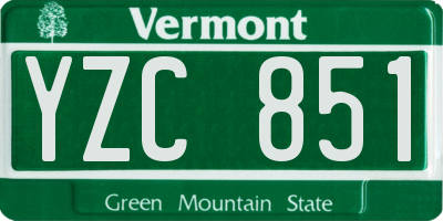 VT license plate YZC851
