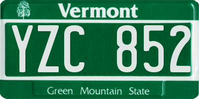 VT license plate YZC852