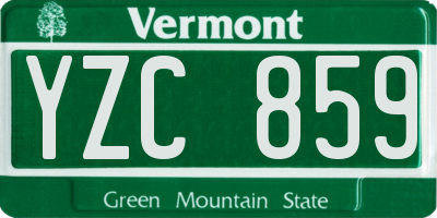 VT license plate YZC859