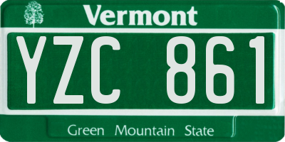 VT license plate YZC861