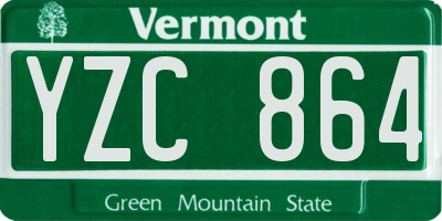 VT license plate YZC864