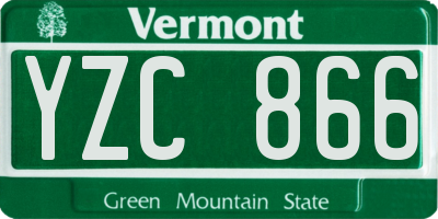 VT license plate YZC866
