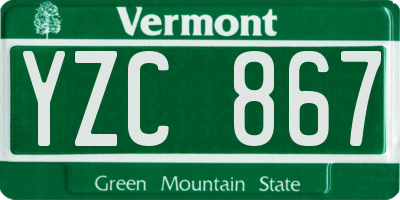 VT license plate YZC867