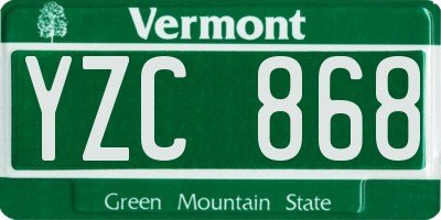 VT license plate YZC868