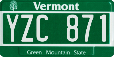 VT license plate YZC871