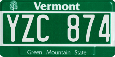 VT license plate YZC874